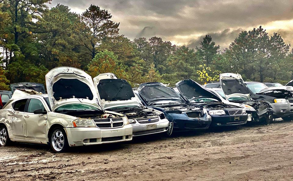 Truck being processed